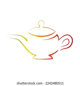 Diseño del logo de Kettle.  Vector del logo de Teapot.