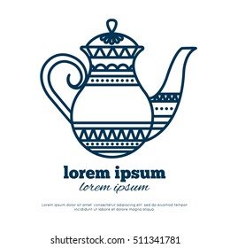 kettle. Logo design. monochrome flat silhouette.