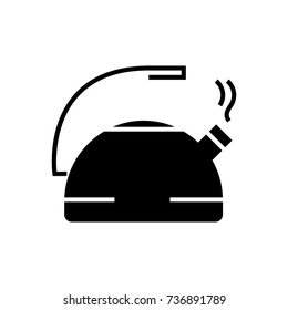 kettle metal icon, vector illustration, black sign on isolated background