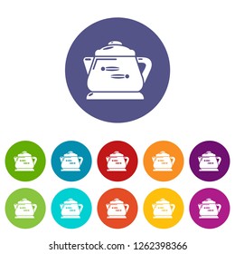 Kettle modern icons color set vector for any web design on white background