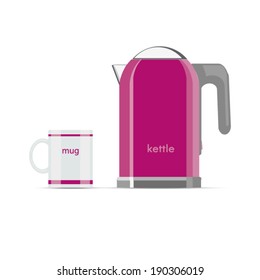 Kettle and mug -  icons stock vector