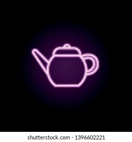 kettle neon icon. Elements of restaurant set. Simple icon for websites, web design, mobile app, info graphics
