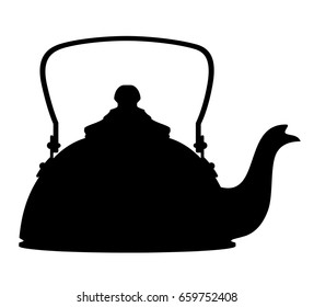kettle old retro vintage icon stock vector illustration isolated on white background