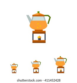 Kettle on burner flat icon