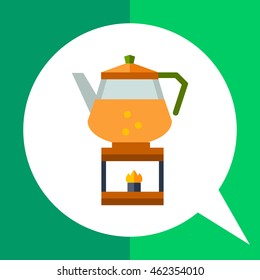 Kettle on burner flat icon