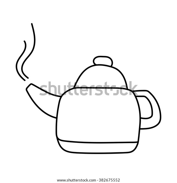 Kettle Outline Drawing Vector Stock Vector (Royalty Free) 382675552