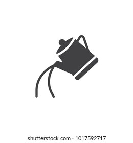 Kettle pour water icon vector, filled flat sign, solid pictogram isolated on white. Tea pot symbol, logo illustration.