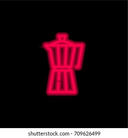 Kettle red glowing neon ui ux icon. Glowing sign logo vector