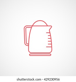 Kettle Red Icon On White Background