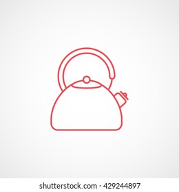 Kettle Red Icon On White Background