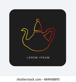 Kettle Red & Orange gradient attractive line thin icon / logo design