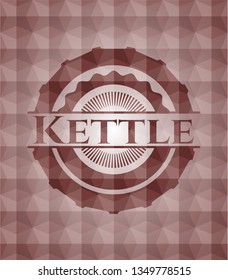 Kettle red seamless badge with geometric background.