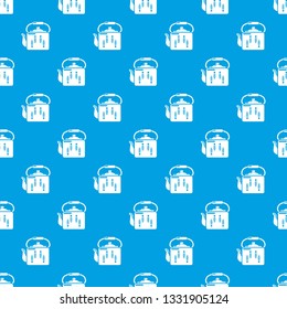Kettle retro pattern vector seamless blue repeat for any use