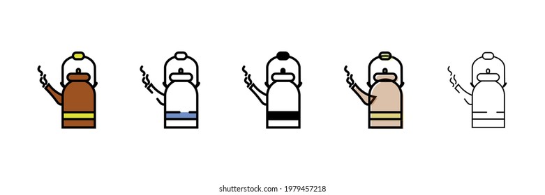 kettle set vector type icon