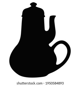 Kettle silhouette isolate vector on white background.