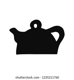 kettle silhouette vector icon. isolated object.