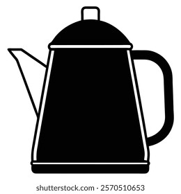 kettle Silhouette vector with white background