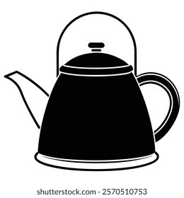 kettle Silhouette vector with white background