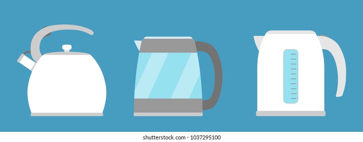 Kettle simple icon isolated. Household appliance. Kettle for boiling water. Flat style. Vector illustration