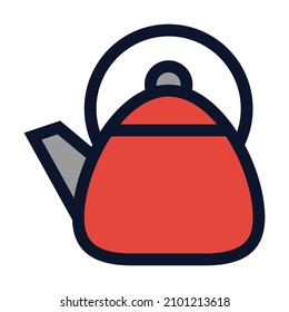 Hervidor de agua. Icono de color del vector simple.
