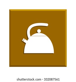 Kettle. Single flat icon on the circle. Vector illustration