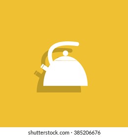 Kettle. Single flat icon on the circle. Vector illustration