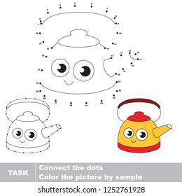 Kettle smiley. Dot to dot educational game for kids.