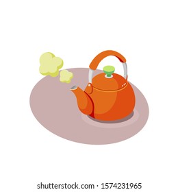 kettle smoke vector isolated on background.