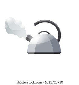 Kettle with steam vector illustration