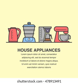 Kettle, steamer, coffee machine and mixer.