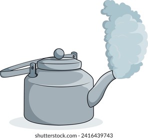 Kettle with stem coming out from it