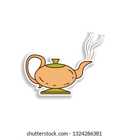 kettle  sticker icon. Element of color Arabic culture icon. Premium quality sticker design icon. Signs and symbols collection icon for websites, web design