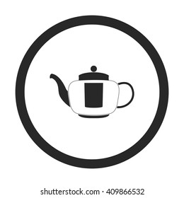 Kettle with strainer  sign simple icon on background