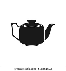 Kettle for tea or coffee symbol simple silhouette icon on background