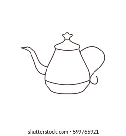 Kettle for tea or coffee symbol simple flat icon on background