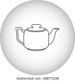 Kettle for tea or coffee symbol simple line icon on background