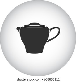 Kettle for tea or coffee symbol simple silhouette icon on background