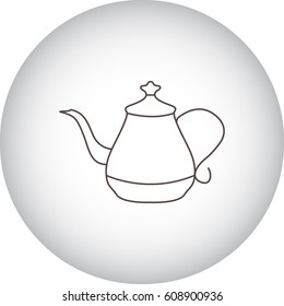 Kettle for tea or coffee symbol simple flat icon on background