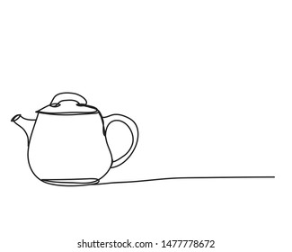 Kettle, teapot ,line drawing style, , vector design