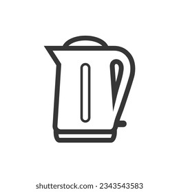 Kettle, icono de vector aislado de contorno de tetera