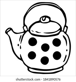 Kettle. Teekanne. Einfach doodle Vektorgrafik. Handzeichnung