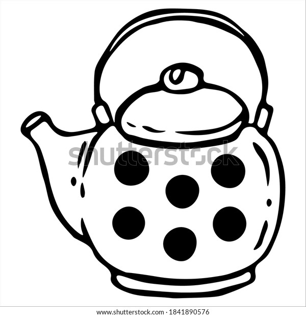 Kettle Teapot Single Doodle Vector Illustration Stock Vector (Royalty ...