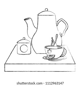 kettle teapot teacup sugar lemon spoon