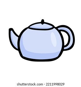 Kettle-Teekopf, Vektorgrafik einzeln auf weißem Hintergrund