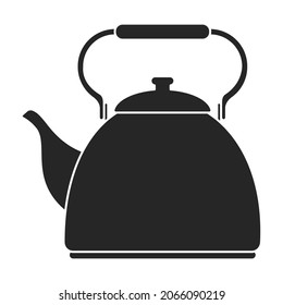 Kettle vector black icon. Vector illustration teapot on white background. Isolated black illustration icon of kettle .