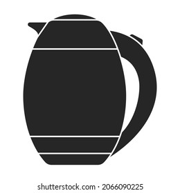 Kettle vector black icon. Vector illustration teapot on white background. Isolated black illustration icon of kettle .