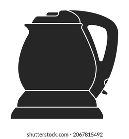 Kettle Vektorschwarz Symbol. Teekanne mit Vektorgrafik auf weißem Hintergrund. Einziger schwarzer Illustrationssymbol für Wasserkocher .