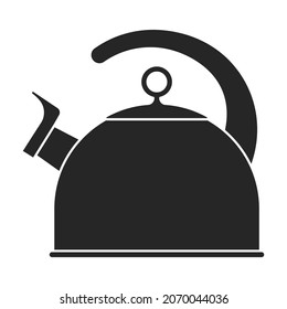 Kettle vector black icon. Vector illustration teapot on white background. Isolated black illustration icon of kettle .