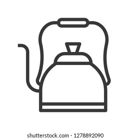 Kettle vector, coffee related line design editable stroke icon