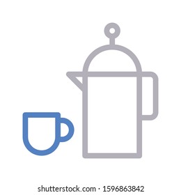 kettle vector color line icon 